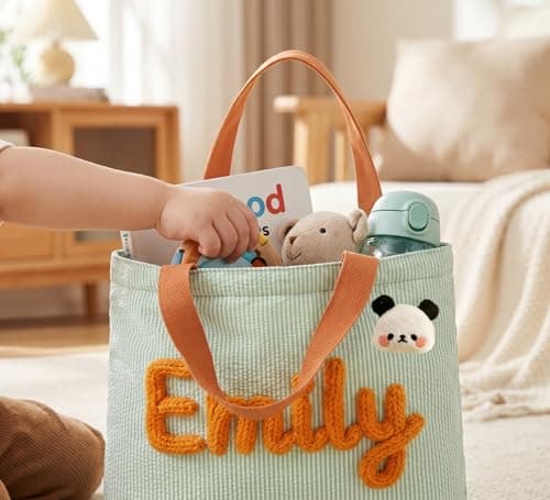 NYLGOXITK Personalized Striped Tote Bag - Custom Soft Shoulder Bag for Beach, Pool, Travel & Shopping - Gift for Her - Thumbnail 6