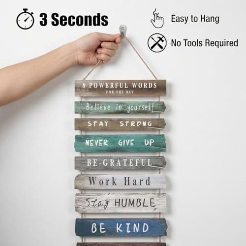 VDOR Inspirational Wall Art 8-Panel Wood Signs 12x24 for Office Home Decor - Thumbnail 6