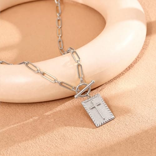 YBNGSMK Cross Necklace for Women Silver - Christian Gifts for Women, Stylish Necklaces for Faith-Inspired Jewelry Lovers - Thumbnail 4