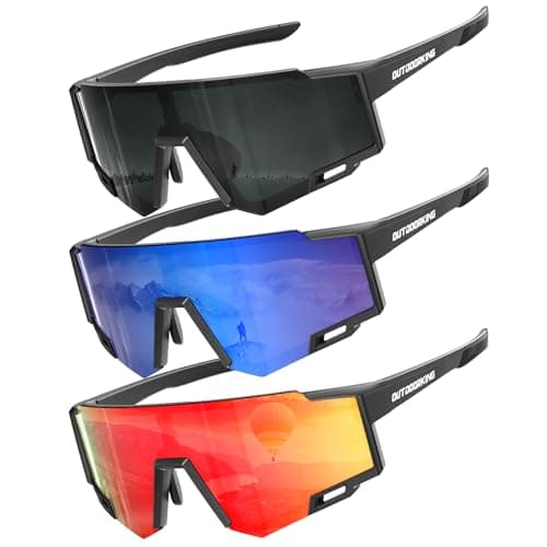 OUTDOORKING 3 Pack Kids Sunglasses for Boys Girls Ages 4-16, Youth Baseball Sunglasses UV400 Lightweight Durable Sports - Image 1
