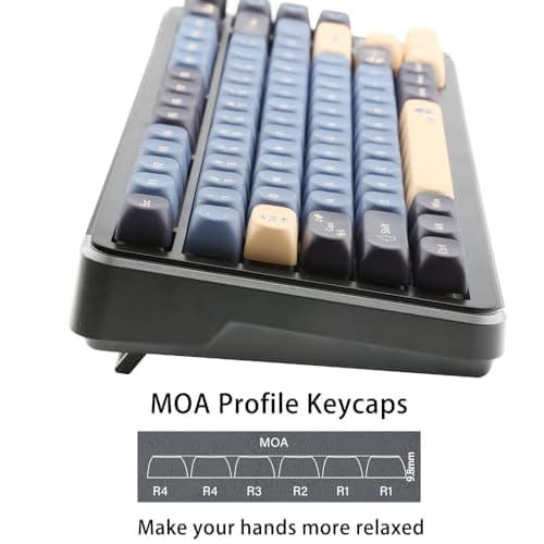 AKepopery MOA PBT Keycaps, Custom Keyboard Keycaps 60 65 75 100 Percent, 5 Side Dye Sublimation,134 Keys Set for Cherry Gateron MX Switches Mechanical Keyboard Sword Blue - Thumbnail 4
