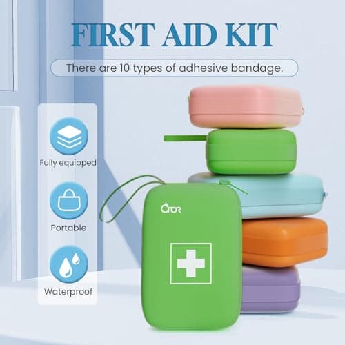 Adhesive Bandages Variety Pack 180 PCS,Various Sizes Large Waterproof,Adhesive Flexible Fabric Bandages Breathable A024 - Thumbnail 3