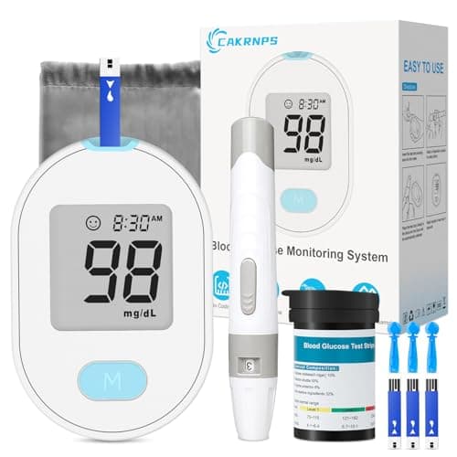 Blood Glucose Monitor Kit, Blood Sugar Testing kit with 50 Blood Sugar Test Strips, 50 Painless 33G Lancets, 1 Blood Glucose Meter, 1 Lancing Device, Medical Accuracy, 5-Second Results, No Coding & Auto Eject, Glucometer Kit for Diabetes Testing for Home/Travel Use