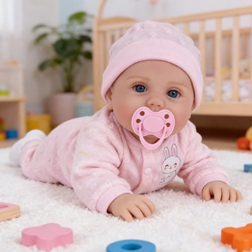 Milidool Reborn Baby Dolls Lifelike Girl Doll 18 inch Realistic Newborn Baby Doll Real Looking Silicone Baby Dolls Girl with Feeding Complete Accessories for 3+ Years Old Gifts - Thumbnail 2