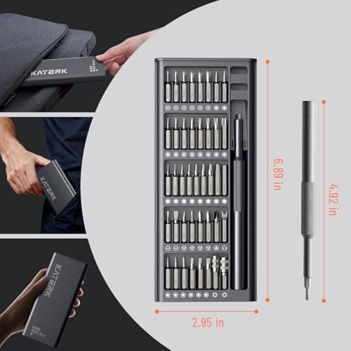 KATERK 42-in-1 Precision Screwdriver Set, Small Screwdriver Set with Magnetizer/Demagnetizer, Mini Repair Tool Kit for Phone, Computer, Watch, Laptop, Ring Doorbell, Eyeglass, Electronic - Thumbnail 6