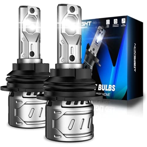 NOVSIGHT 9007 Fog Light Bulbs - Super Bright 9007/HB5 Fog Bulbs Dual Beam With Cooling Fan, 3-Min Fast Installation, Plug and Play, 6500K White, Pack of 2 - Image 1