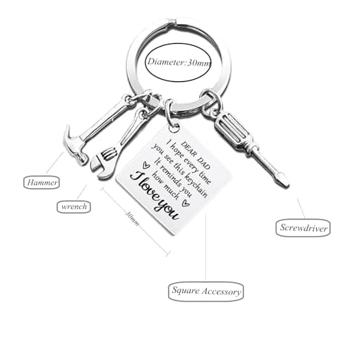 Personalized Fathers Day Gift from Daughter/Wife,Funny Dad Keychain for Dad/Stepdad,Cool Keychain for Men,Dad Birthday Gifts - Thumbnail 5