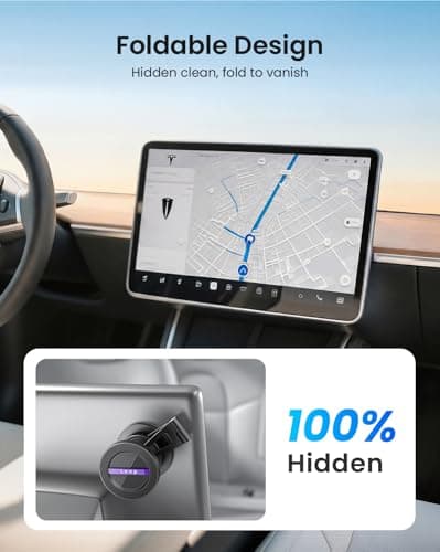 LOXP Upgrade Tesla Phone Mount [Strong Magnetic & Foldable] Aluminum Car Mount for Tesla Model 3/Y/Juniper, 360 Rotating Tesla Phone Holder Fits for iPhone 17 16 15 Pro Max, Tesla Accessories - Thumbnail 2