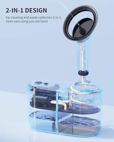 KAUGIC Water Powered Ear Cleaner, Electric Ear Wax Removal Kit, Ear Irrigation Kit with Sewage System and 4 Clean Mode, Safe and Effective Ear Flushing Kit for Adults with 3 Ear Tips - Black - Thumbnail 3