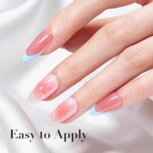 AZUREBEAUTY 6 Colors 15ml HEMA Free Jelly Purera Gel Nail Polish Set, Same Color Bottles, Soak Off UV LED Gel Polish Kit Nail Art for DIY at Home Manicure Salon Gifts, Milky White Pink Neutral Sheer - Thumbnail 6