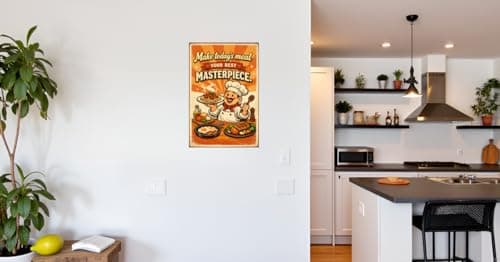 Make Todays Meal Your Best Masterpiece Tin Sign Vintage Kitchen Wall Decor Retro Chef Cooking Quote Metal Poster Farmhouse Culinary Art 8x12 Inch Food Lover Home Cafe Wall Display - Thumbnail 4