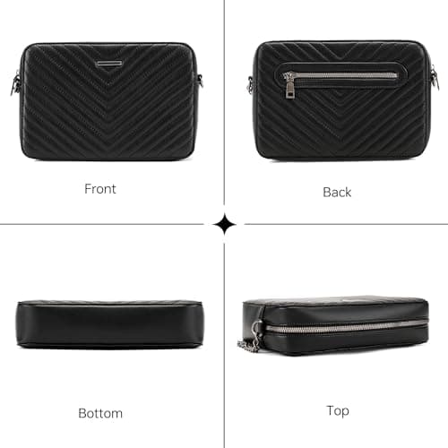 Goinsound Crossbody Purses for Women Designer Crossbody bags Small Shoulder Bags with Chain Strap Quilted Purses Black - Thumbnail 6