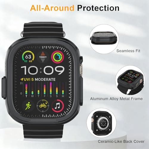 SDOCEBF Aluminum Shockproof Bumper for Apple Watch Ultra 3/2/1 49mm - Thumbnail 2