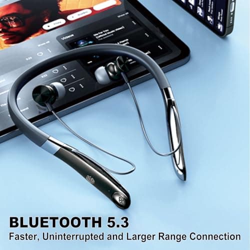 GOTOOLZ Neckband Bluetooth Headphones, Wireless Earbuds with Mic, CVC8.0 Noise Canceling, 35Hrs Playtime, IPX5 Waterproof Magnetic Earphones Around The Neck Headphones for Sports (Black 2026) - Thumbnail 2