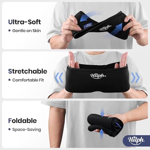 Hilph Adjustable Migraine Relief Cap with Thickened Gel Cold Compress, Headache Relief Cap, Face Cooling Mask Gel Head Wrap for Tension, Stress & Hangover, Soothing Gifts for Women Men Black - Thumbnail 5