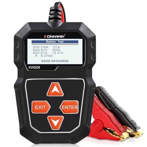 KONNWEI KW208 12V Car Battery Tester, Battery Load Tester Automotive 12V Alternator Starter Tester Digital Auto Battery Analyzer Charging Cranking System Tester for Car Truck Marine Motorcycle Boat - Image 1