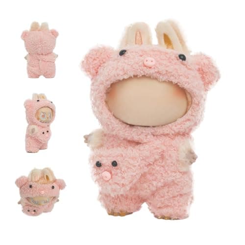 HiOKOU Clothes for labubu 17cm Accessories Suit Cute Clothes for Doll Dress up Animal Style Outfits (NO Doll) (Pig) - Image 1