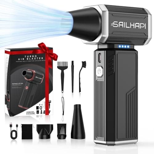 SAILHAPI Powerful Air Duster 300000RPM, Handheld Office Duster Blower Replaced Can of Air, Rechargeable Durable Small Blower for PC Gamers, Barber, Laptop & Snow Removal, Birthday Gifts for Dad - Image 1