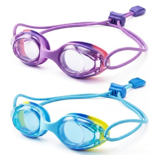 Aegend Swim Goggles for Kids Age 3-8 (Blue & Purple)