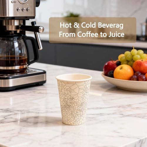 SOPARO 20oz Disposable Paper Coffee Cups Bulk, 1000 Count, Commercial Grade, Leak Resistant Hot Cups for Coffee Shops & Restaurants (1000, stock pattern, 20OZ) - Thumbnail 5