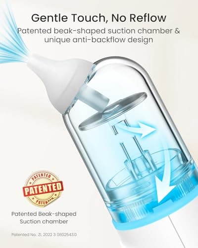 GROWNSY Nasal Aspirator for Baby, Upgraded 5 Suction Levels Baby Nose Sucker, IPX7 Waterproof Electric Nose Suction for Baby, Booger Sucker for Toddlers with Automatic Cleaning &Music &Light Functions - Thumbnail 5