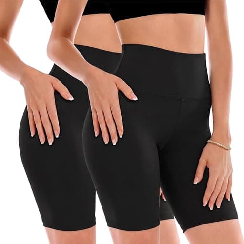 NexiEpoch 2 Pack Biker Shorts for Women - 3"/5"/8" Booty Volleyball High Waisted Black Spandex Shorts for Yoga Dance Workout Black - Image 1