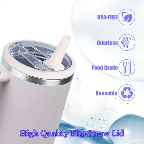 Aooiiysd 2 Pack Stanley Lids 40 oz Leakproof, Replacement Fit for Stanley Quencher H2.0 (Only), Spill-Proof Design, High-End Anti-Fall And Heat-Resistant Material Cup (Purple) - Thumbnail 6