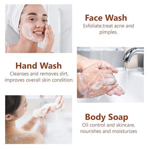 PALFICAB Papaya Soap for Face & Body, Natural Gentle Exfoliation Soap for All Types – Reduce Acne, Cleanse Scars & Blackhead – with Papaya, Coconut Oil & Shea Butter, Purple Foaming Net, 3 Bars - Thumbnail 4