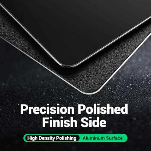HONKID Hard Metal Mouse Pad for Desk, Aluminum Solid Mouse Pad for Magic Mouse and Pro/Air with Stable Rubber Base, Firm Mousepad for Travel and Home Office (Black) - Thumbnail 2