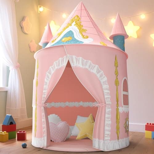 Skirfy Kids Play Tent for Girls Toddler Indoor Princess Tents for Kids Ages 4-8 Large Outdoor Playhouse Castle for Girl Boys 3-5 4-6 Birthday Thanksgiving - Image 1