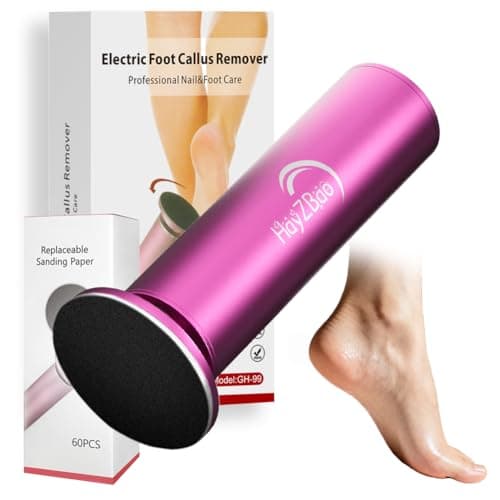 HayZBao Electric Foot Callus Remover with 60 Pcs Sandpaper Discs - Electric Callus Remover for Feet,Pedicure Tool for Dead Skin (Matte Purple) - Image 1