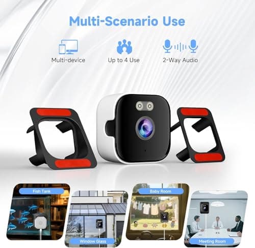 4K Window Security Camera for Home: 2.4GHz&5GHz WiFi Window Camera with Dual-Light Color Night Vision - Indoor Window Cam with Motion Detection for Home Security - with 2 Multiple Angles Window Mounts - Thumbnail 6