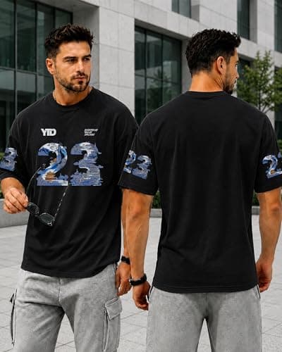 YTD 23 Graphic T-Shirts for Men Women, Relaxed Fit Cotton Crewneck Short Sleeve Casual Fashion Tee - Thumbnail 4