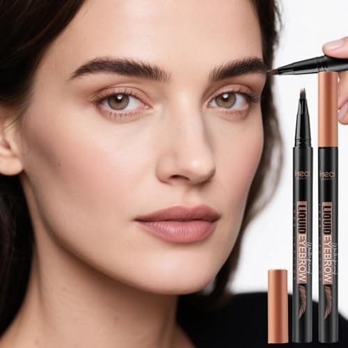 HECI BEAUTY Microblading Eyebrow Pen for Women, 0.1mm Ultra Brush-Tip Long-Lasting Liquid 4D Brow Pen, Natural Hair-Like Brow Pencil, Smudge-Proof & Sweatproof, For Beginners & Sensitive Skin, Brown - Thumbnail 2