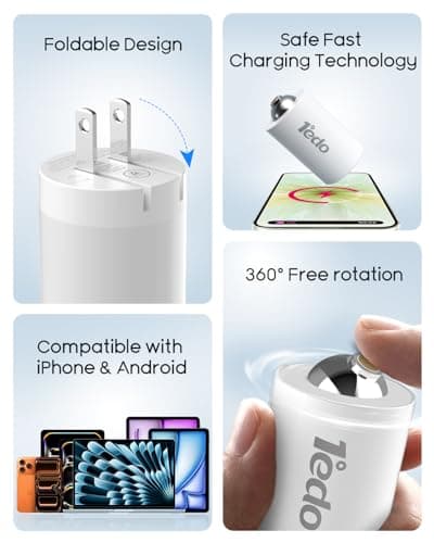 Charger Fast Charging for iPhone, 1°edo 20W Magnetic Fast Charger Block with 3FT Cable Innovative Magnetic to Lightning Cable for iPhone 14/13/12/11/Xs Max/XR/X (White) - Thumbnail 3