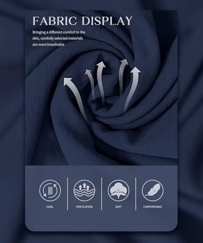 NILOUFO Casual Pants for Women Summer Lightweight Wide Leg Pants High Waisted Elastic Waist Tie Knot Trousers with Pockets(Navy Blue, Large) - Thumbnail 6
