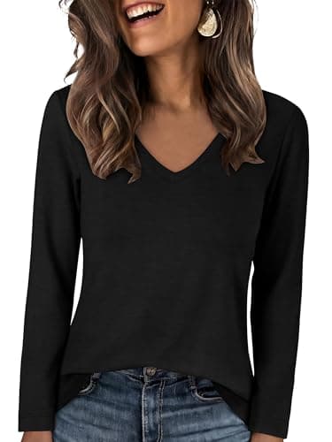 ANRABESS Women's Long Sleeve Spacer Tops, Black, XXL