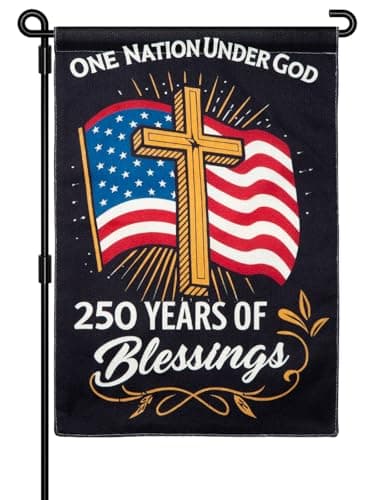250 Anniversary USA Flag Garden Flags for Outside Double-Sided Patriotic Banner 12x18 Inch Yard Decor, Flag Only