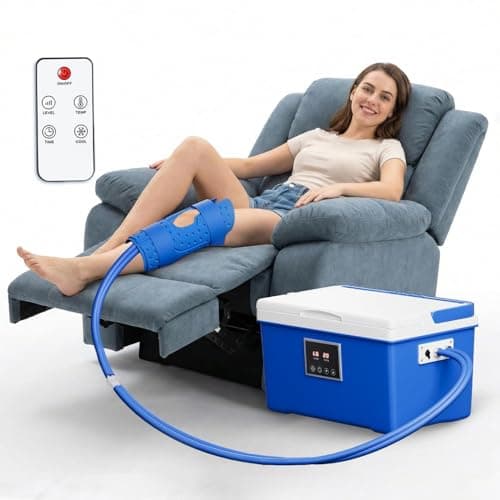 SELOOYE Cold Therapy Machine with Memory Function, Programmable Timer, Wireless Remote & Quiet Pump, Portable Ice Machine for Knee After Surgery, Ankle, Arm Relief, Ideal for Sports Injuries (12 Qt)