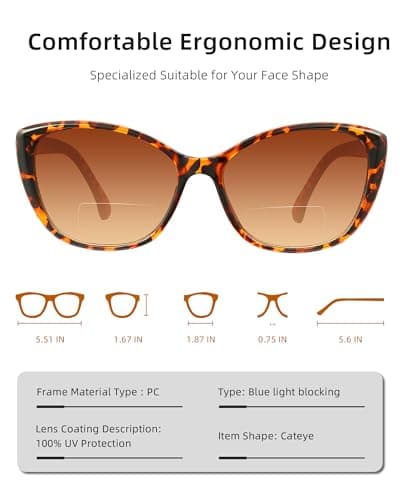 JOLISU 3 Pack Bifocal Reading Sunglasses for Women, 2 IN 1 Sun Readers Glasses Spring Hinge with UV400 Protection (2.50) - Thumbnail 2