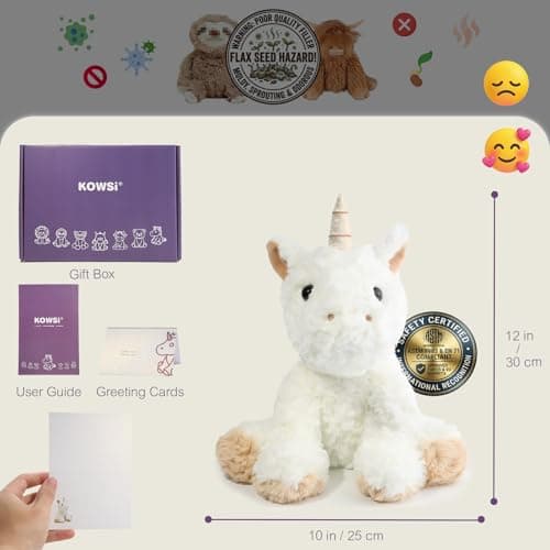 KOWSI® AI Interactive Talking Unicorn Plush – 1.4LB Microwavable Heatable Stuffed Animal with Tourmaline Lavender Heat Pad - 12" Educational STEM Toy to Learning Language Voice-Activated - Thumbnail 6