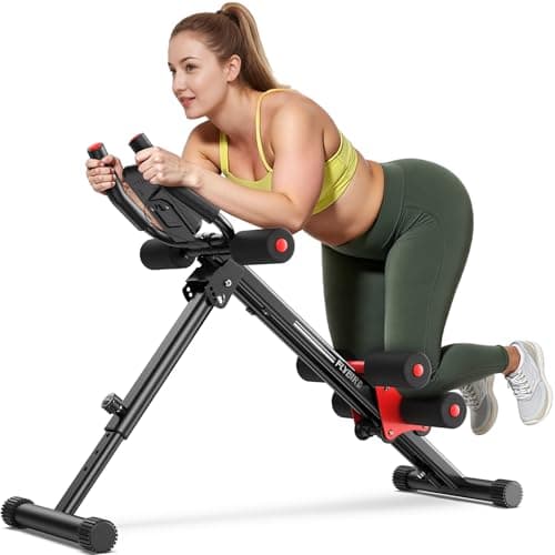 FLYBIRD AW1 Ab Workout Machine, Ab Crunch Machine Ab Workout Equipment Foldable for Home Gym, Bottom-Up Abdominal Trainer for Core Waist Workout and Body Shaping with Adjustable Heights and Angles, Red - Image 1