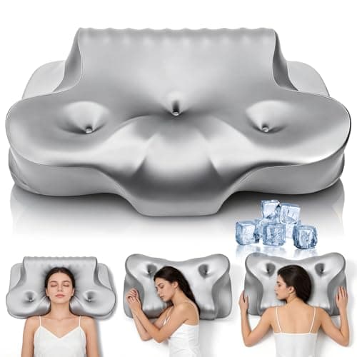 Dayme Orthopedic Memory Foam Pillows –Cooling Neck Pillow that Actually Cools,Cervical Support Pillow for Neck Pain Relief,Cervical Pillow for All Sleep Positions,Ergonomic Pillow,Cooling Pillow,Gray - Image 1