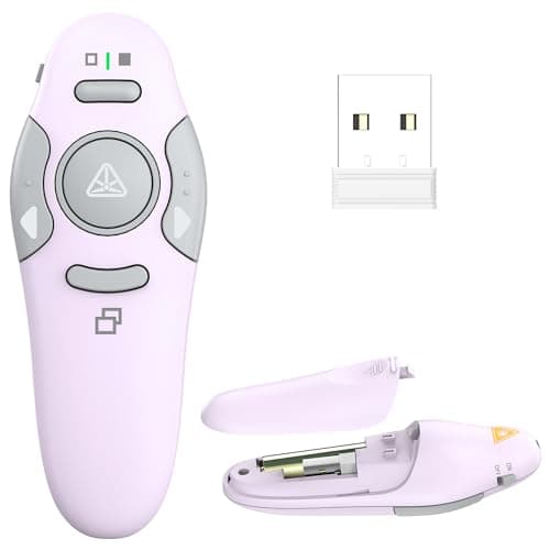 QUI Presentation Clicker Wireless Presenter Remote Clicker for PowerPoint Presentation Remote, PowerPoint Slide Advancer for Mac/Windows/Linux, Google Slide/PPT/Keynote, Purple - Image 1