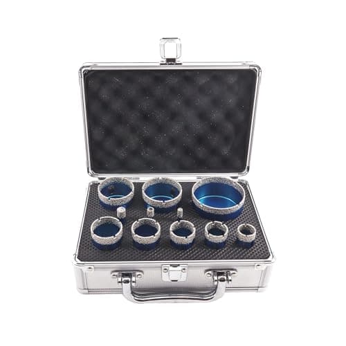 Diamond Core Drill Bit Set - BRSCHNITT Hole Saw Kit for Porcelain Tile Ceramic Marble Granite Drilling, 11pcs Bits with Triangle Shank（6/8/10/20/25/28/32/35/45/50/65mm）, KIT3, BDB54911405R103 - Thumbnail 6
