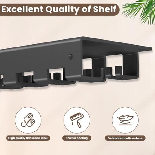 Floating Shelf Organizer Compatible with Tonal Accessories Home Gym Weight Storage Equipment Hanger Metal Rack Holder Wall Mount with Hooks T-Lock Adapters Bracket Hanger Workout Fitness (Style 2) - Thumbnail 3