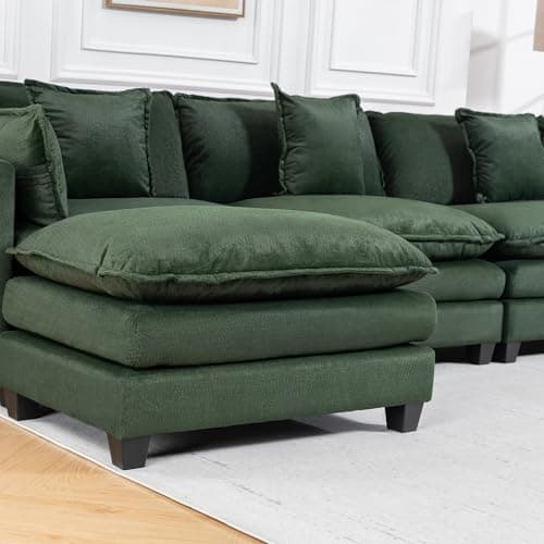 Fachmaih Sectional Cloud Couch 114" Modular Sofa with Ottoman Deep Seat Couches Modern Cloud Couch with Pillow for Living Room, Bedroom and Apartment - Thumbnail 4