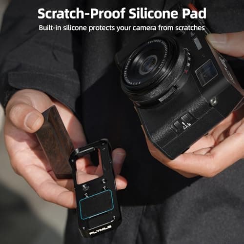 BRDRC Handle Grip for FUJIFILM X100VI / X100V, L-Shape Grip Mount with 1/4 Screw Adapter & Arca Quick Release Plate & Shutter Button for Fuji X100VI / X100V Camera Accessories (Black) - Thumbnail 6