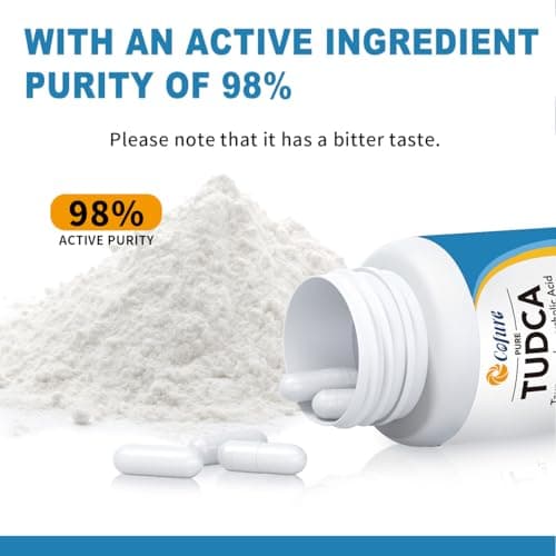 TUDCA 500mg Supplement, Liver and Gallbladder Support, Genuine Purified Bile Salts with Bitter Taste, Vegan, Gluten Free, Non GMO - 60 Capsules - Thumbnail 4