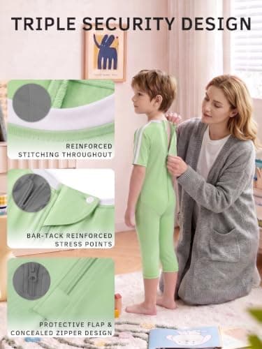 Anti-Removal Adaptive Bodysuit, Back-Zip One-Piece Care Jumpsuit, Tear-Resistant & Soft Stretch Fabric for Daily Support (Purple, 7-8) - Thumbnail 4